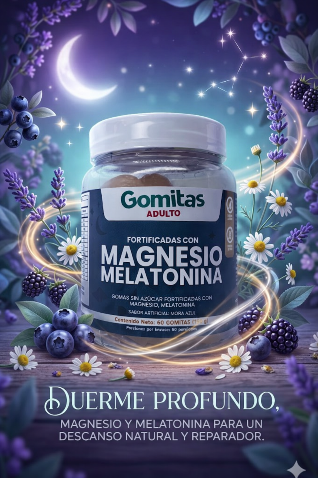 Gomitas de Melatonina y Magnesio (60 gomitas)